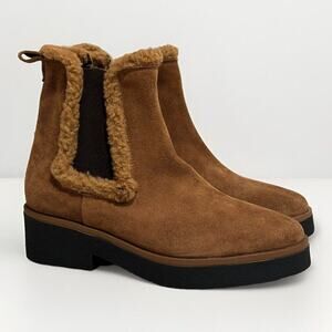 Sesto Meucci teddy Booties Suede Leather‎ Womens SZ 37 6.5 - Made in Italy NEW